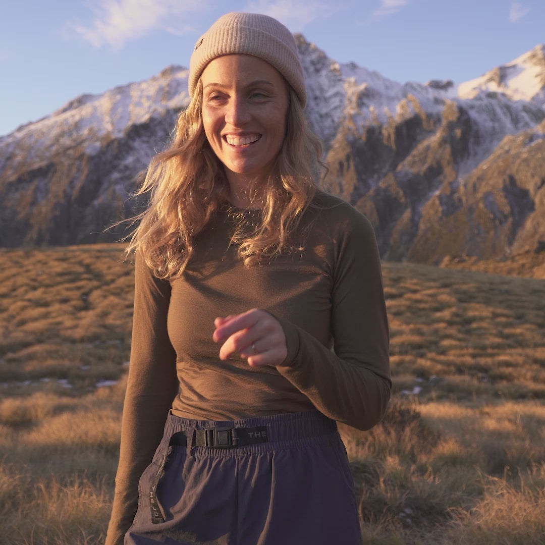Womens Merino LS Base Layer Olive – Zorali