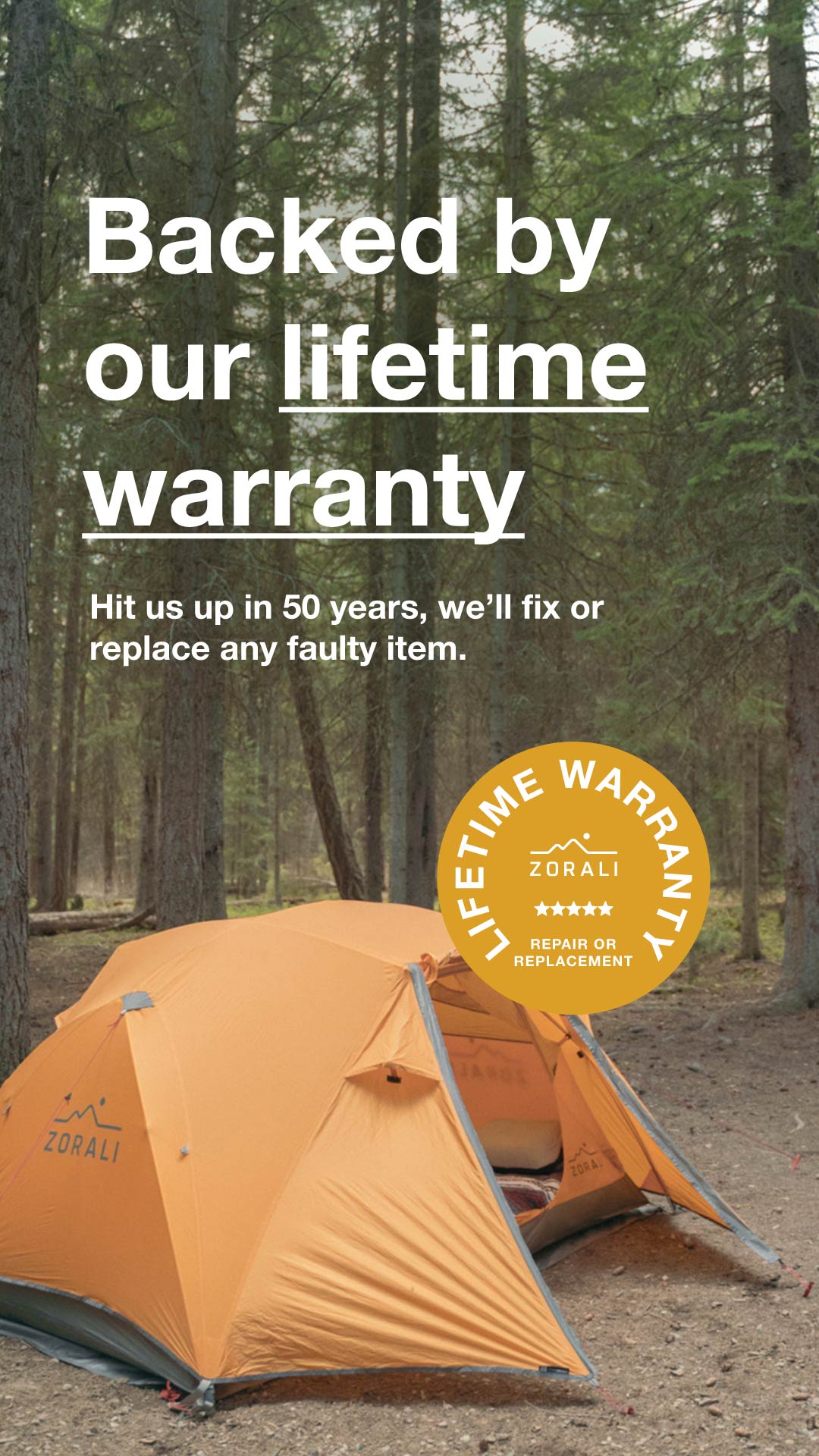 2 FREE Trekready camp chairs with your Highlands Tent Zorali