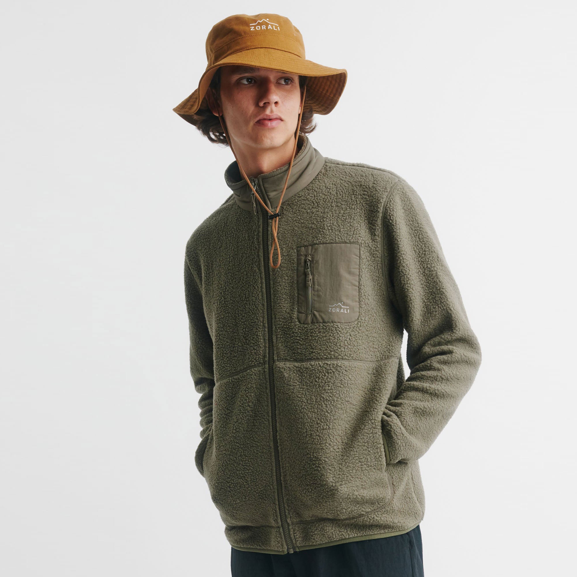 Men s Recycled Cosy Camp Fleece Olive Zorali