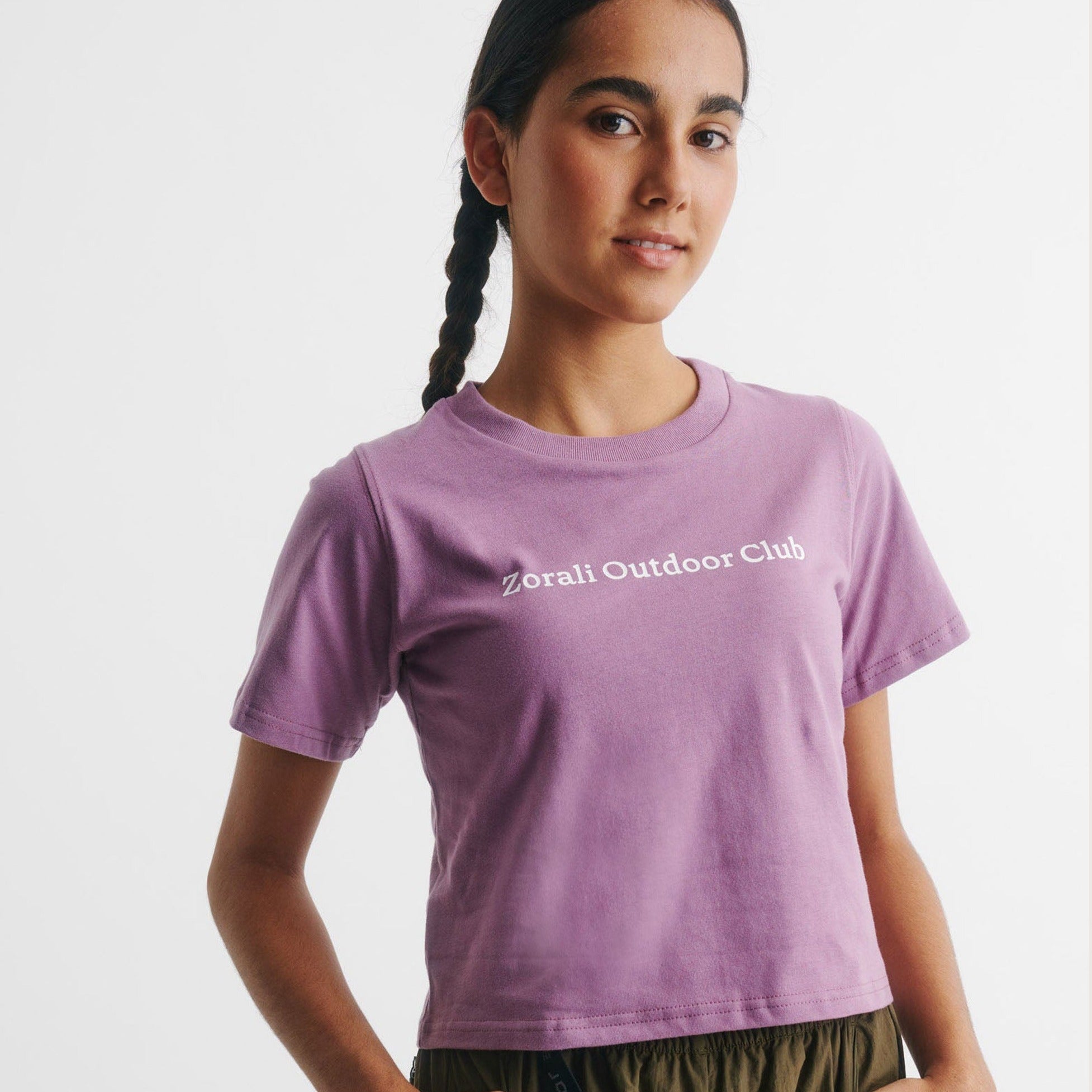 Outdoor Club Cropped Tee Lilac