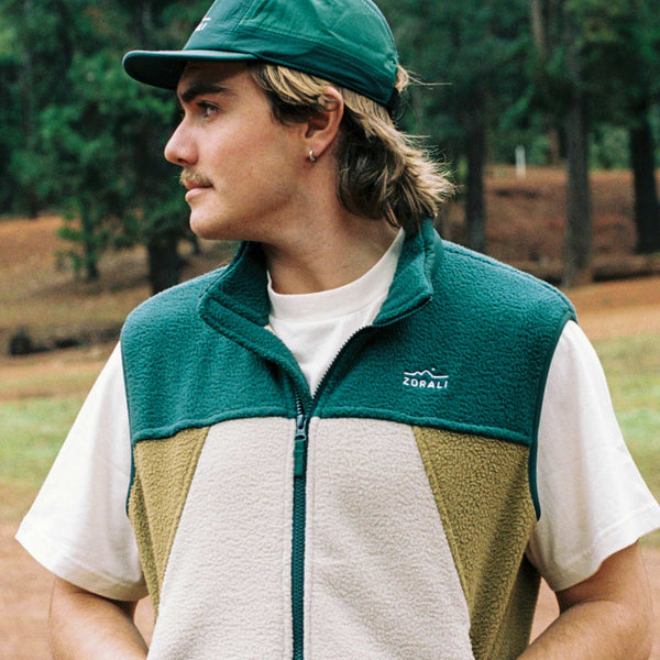 Retro Panel Vest Daintree Green
