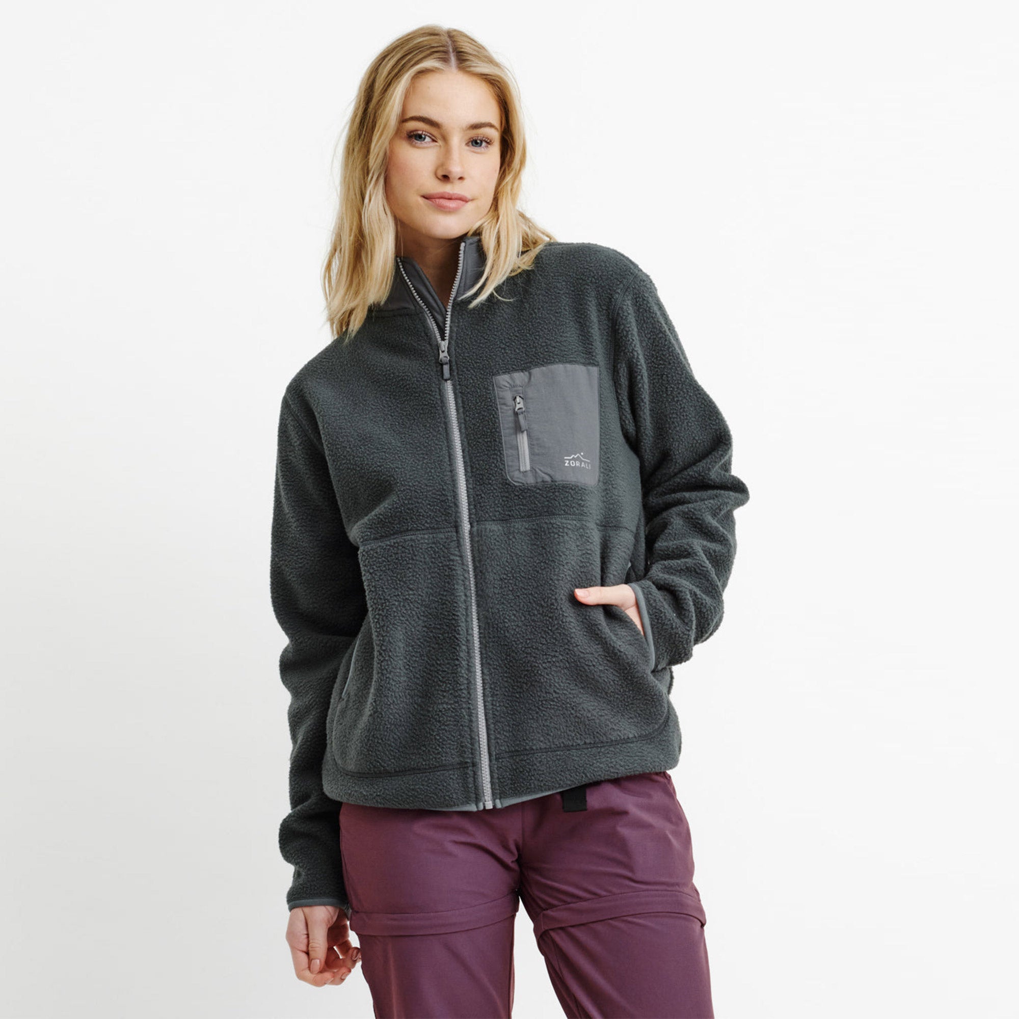 Womens Cosy Camp Fleece Stone Grey