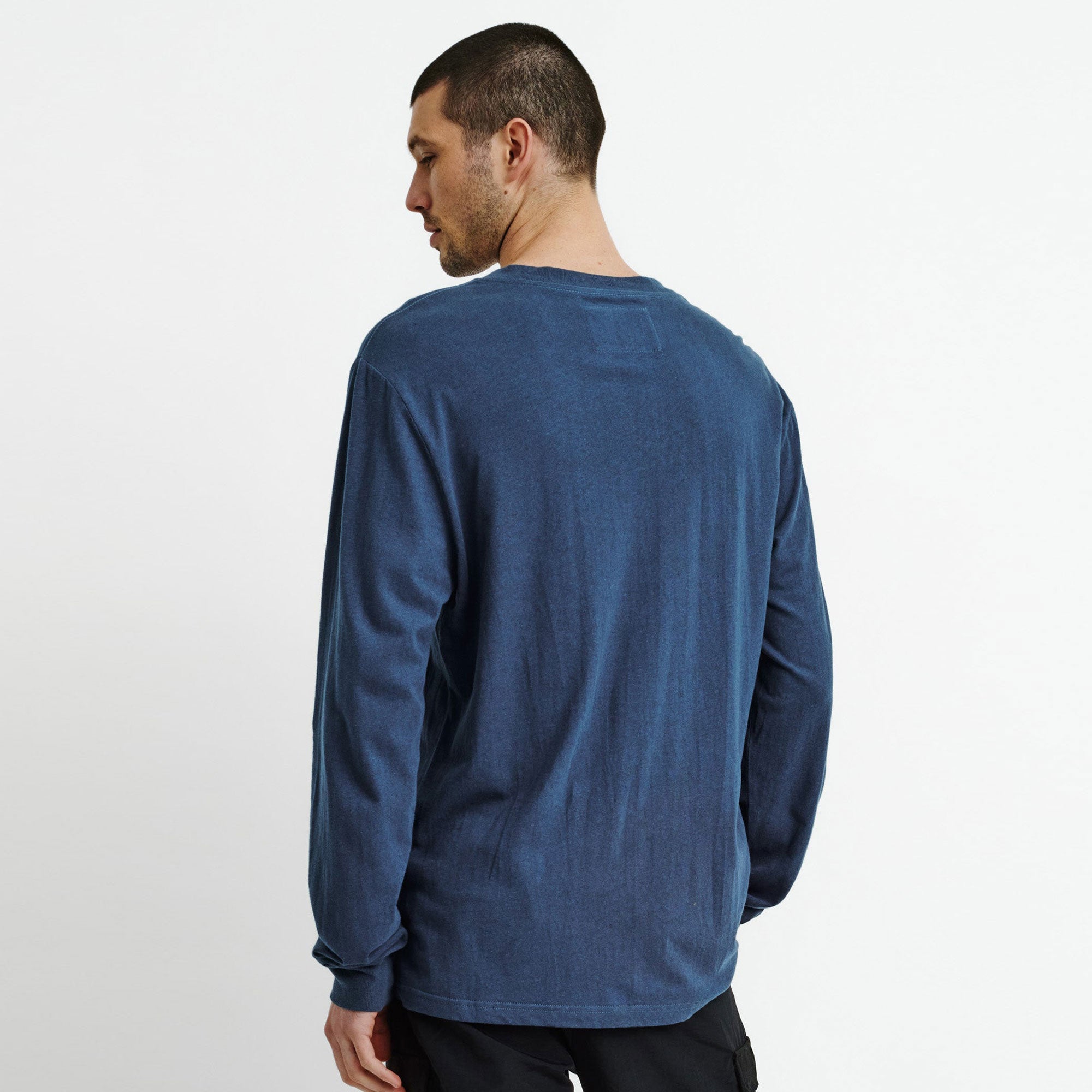 Hemp Long Sleeve Tee Indigo