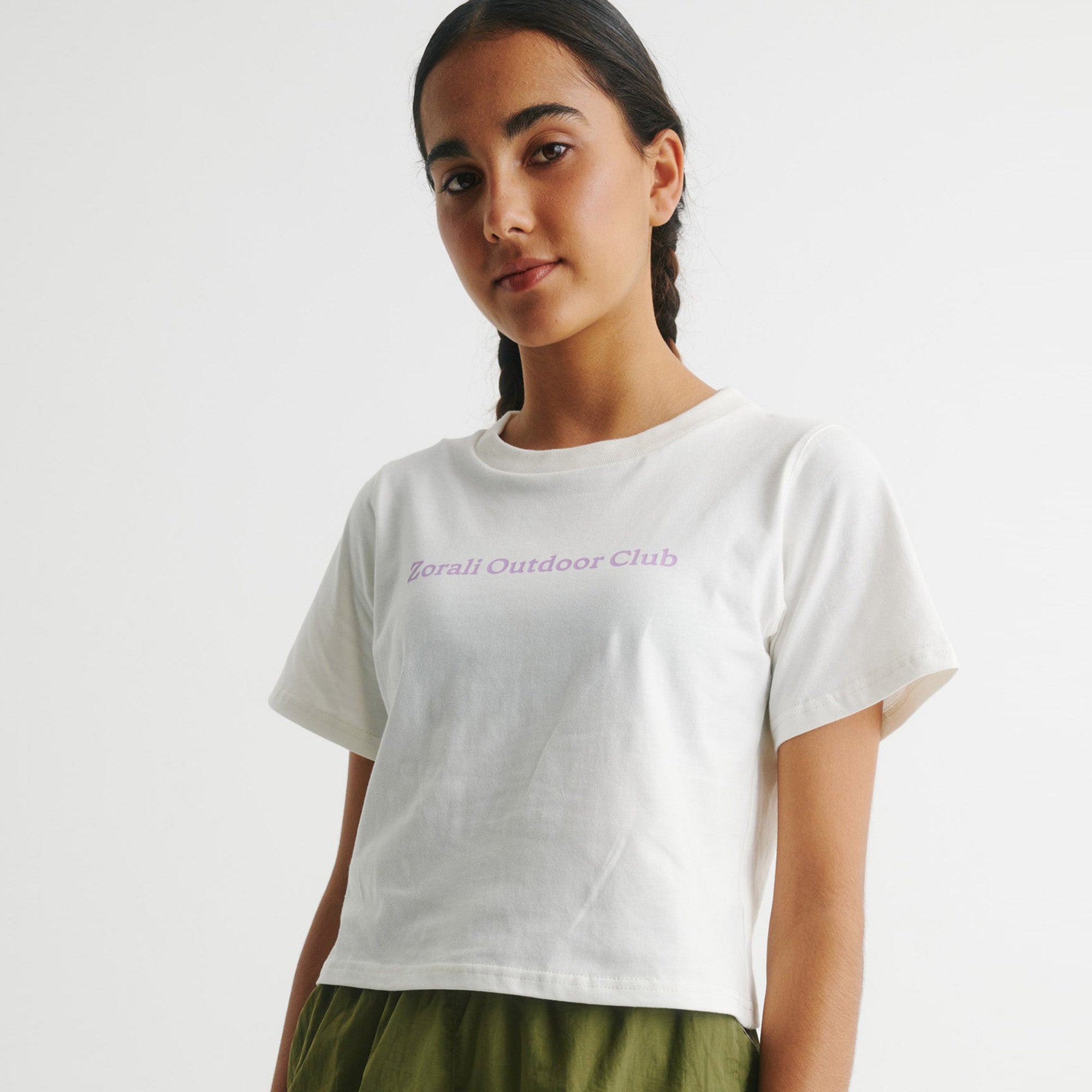 Outdoor Club Cropped Tee White