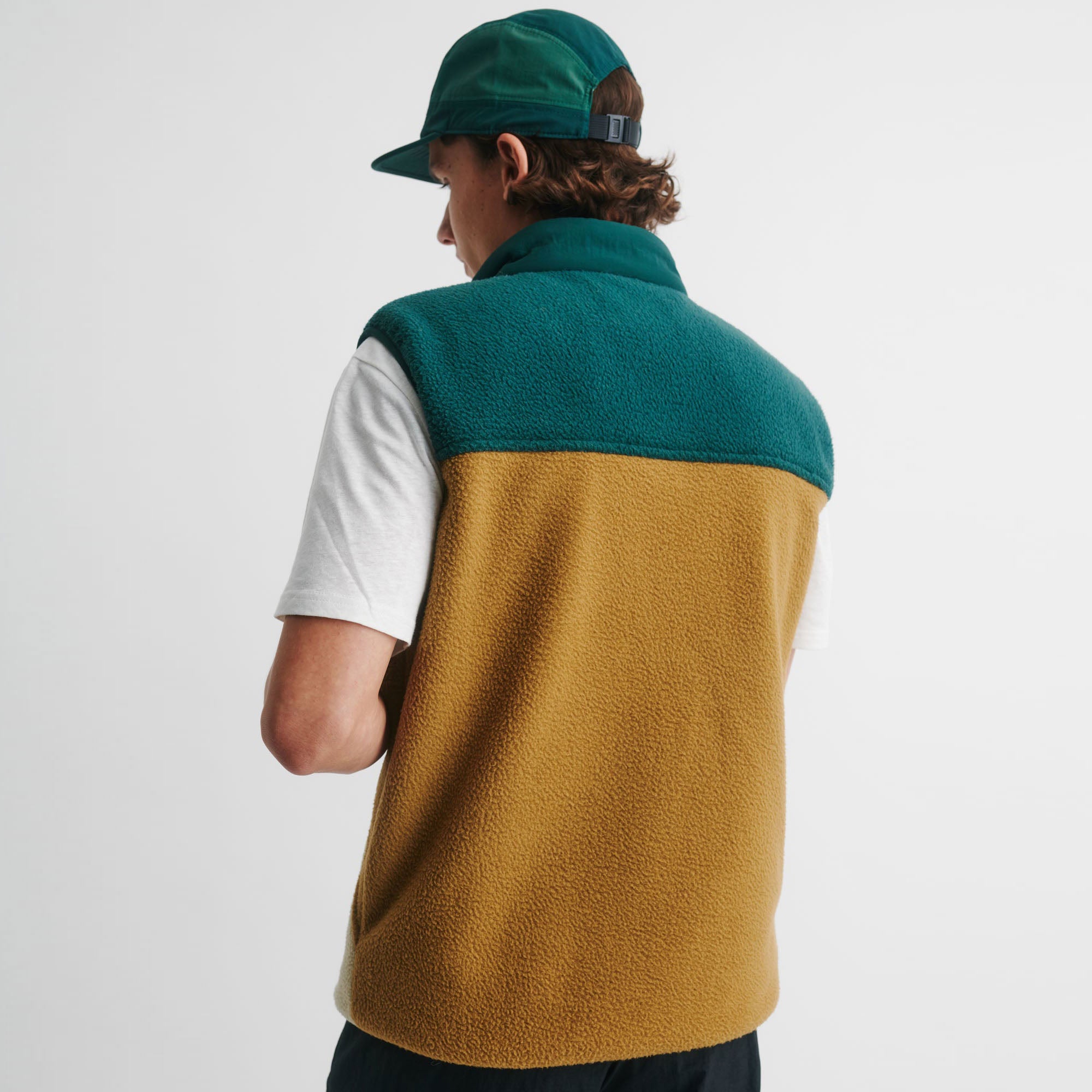 Mens Retro Panel Vest Daintree Green
