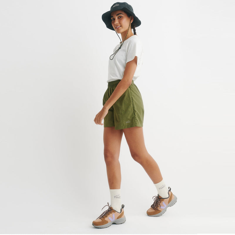Womens Relaxed Recycled Short Olive