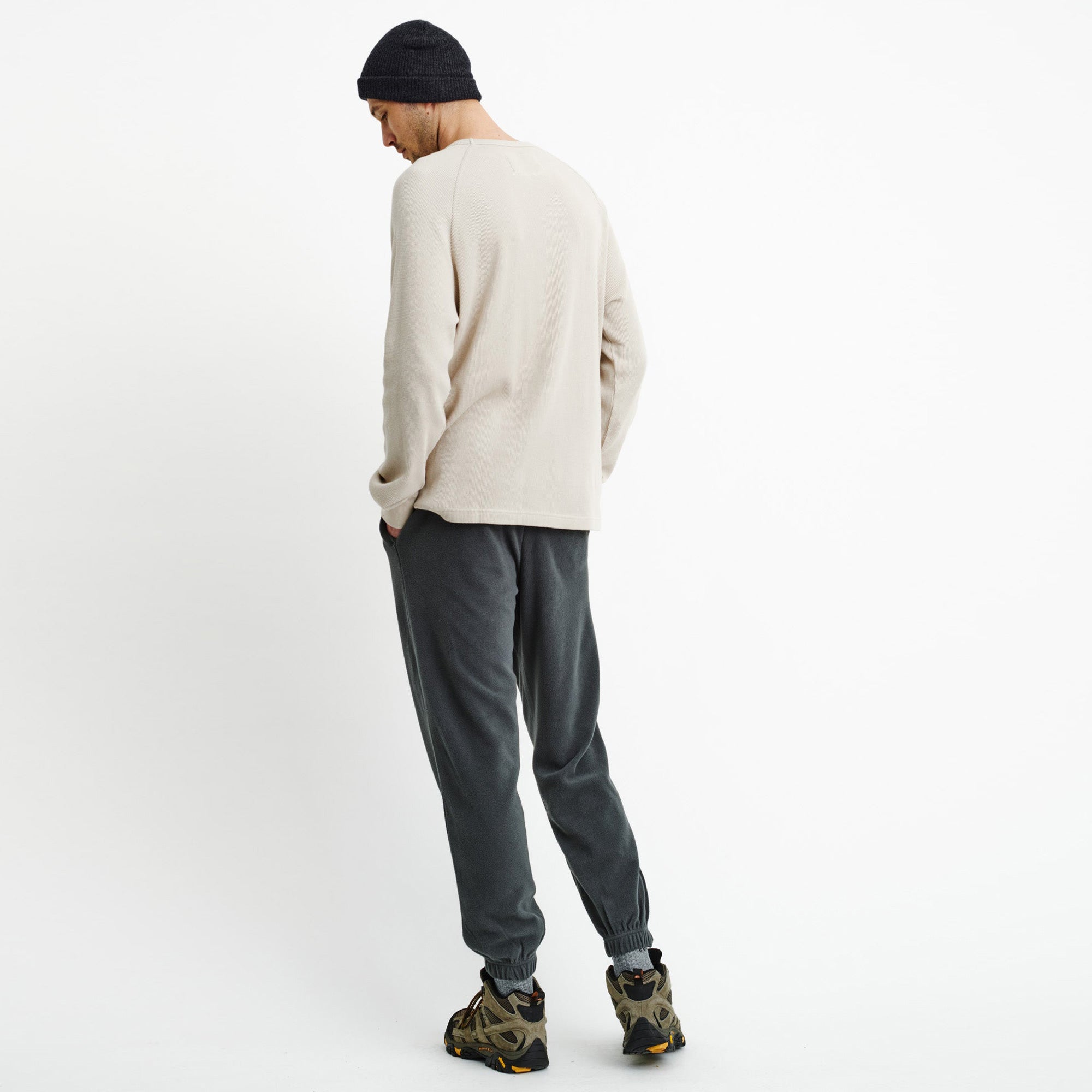 Mens Waffle Long Sleeve Tee Natural