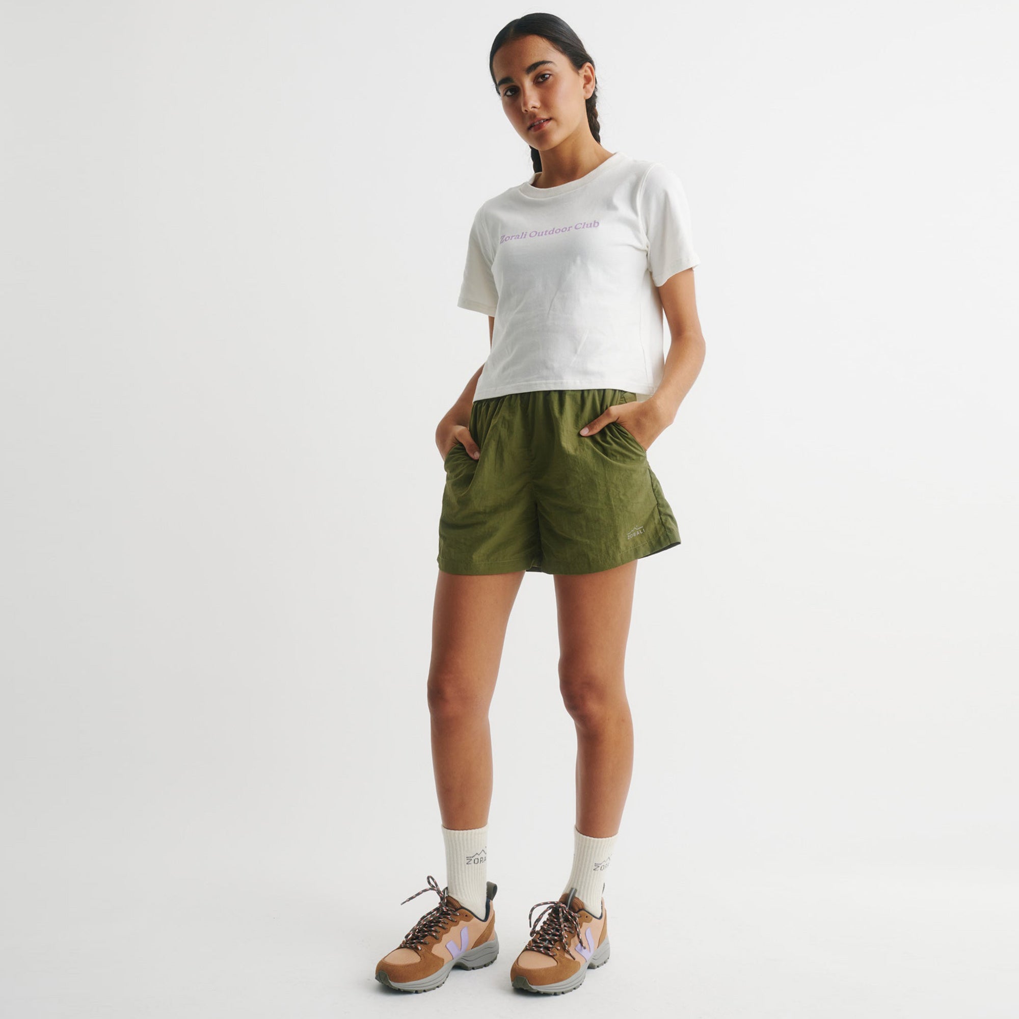 Outdoor Club Cropped Tee White