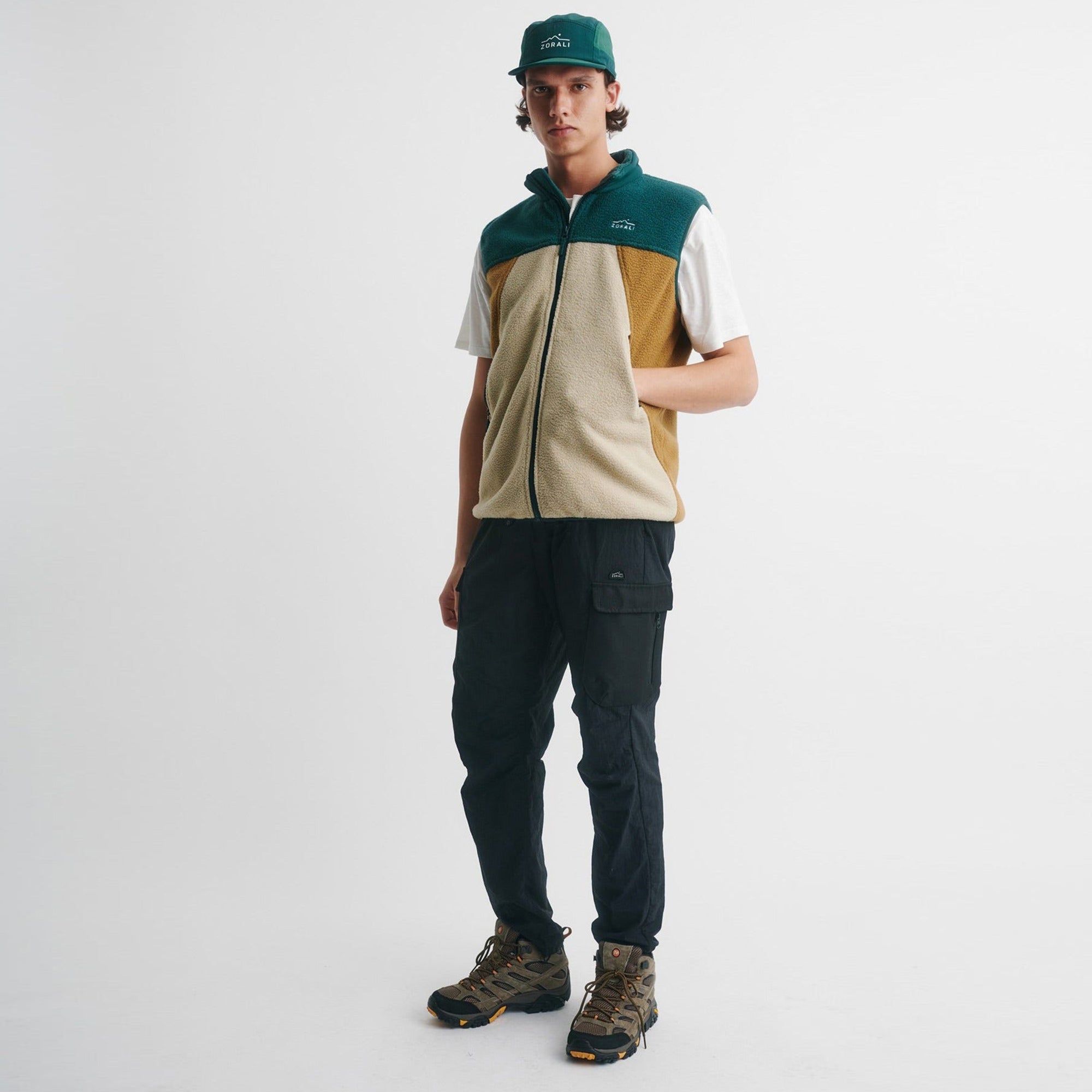 Mens Retro Panel Vest Daintree Green