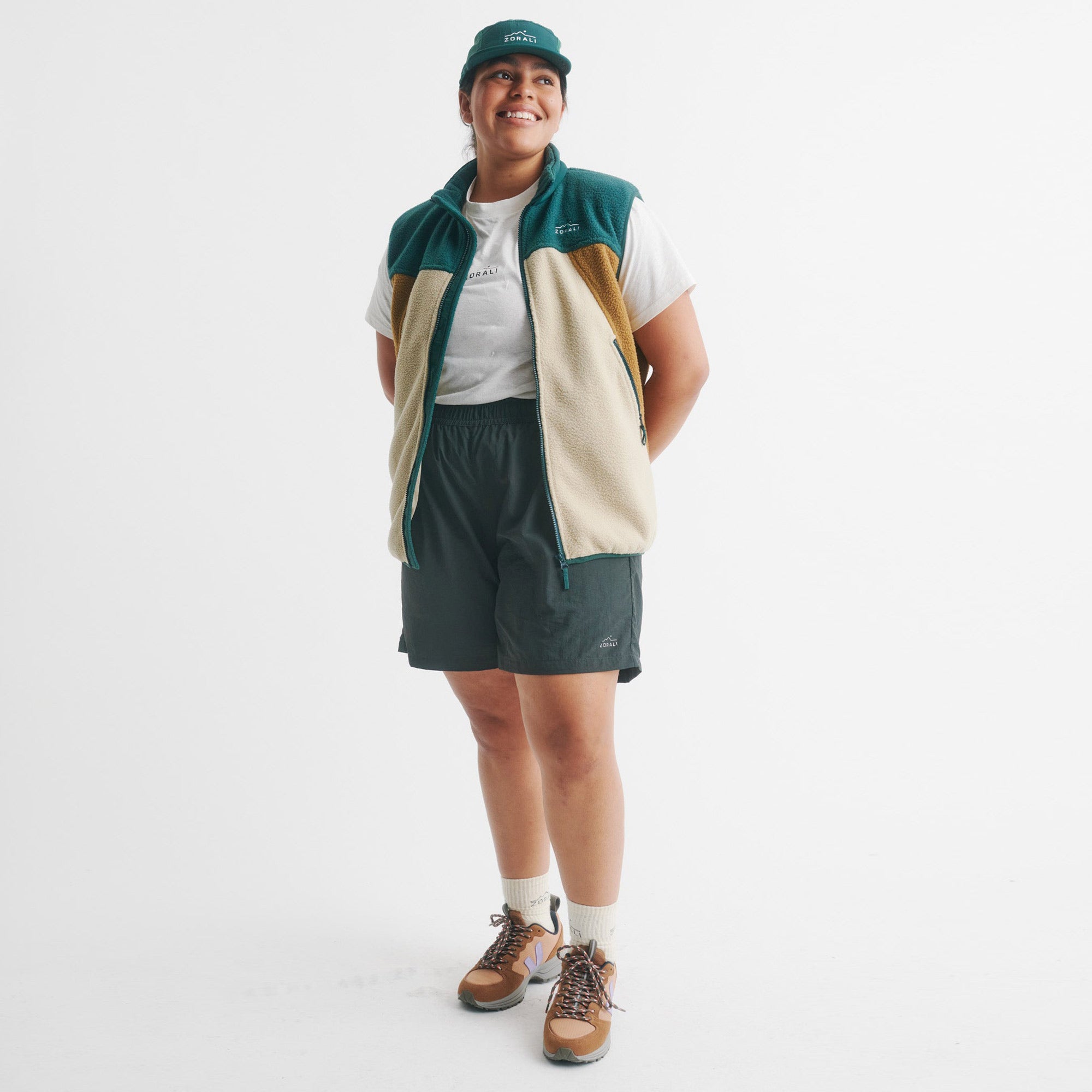 Womens Retro Panel Vest Daintree Green