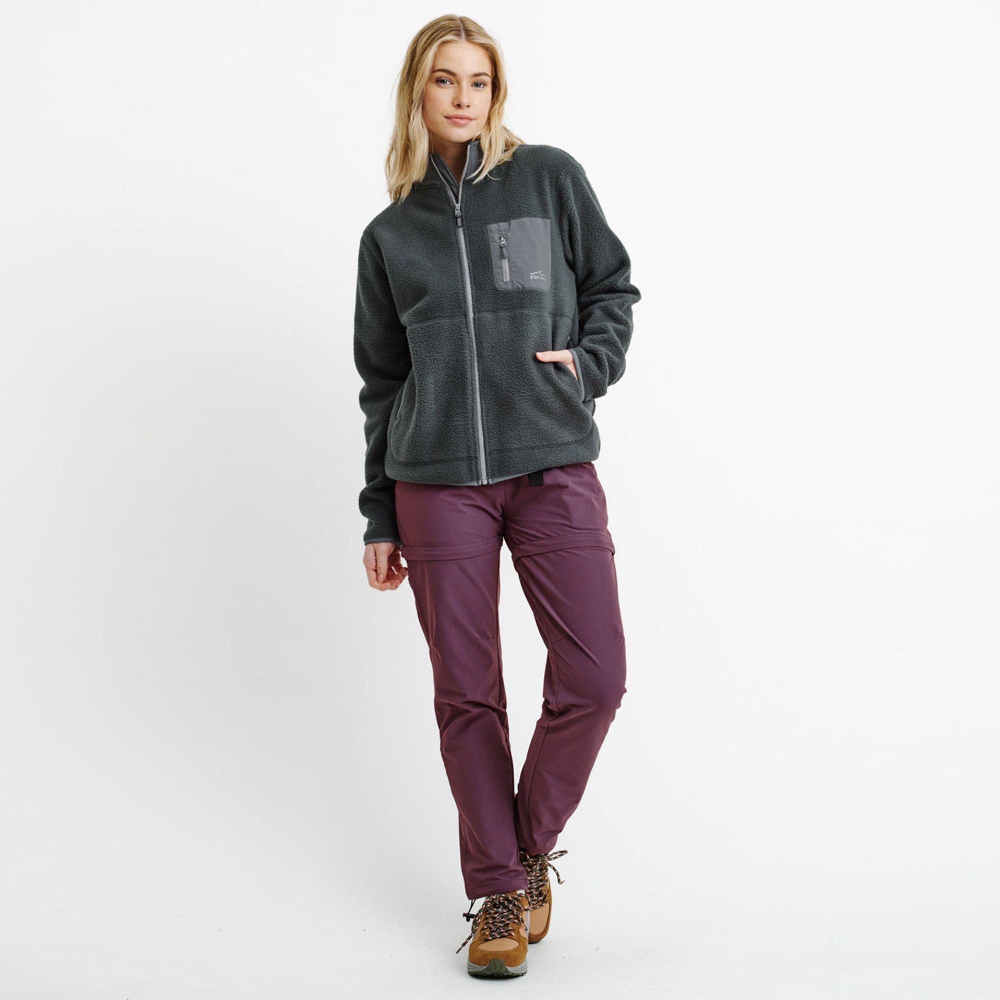 Womens Cosy Camp Fleece Stone Grey