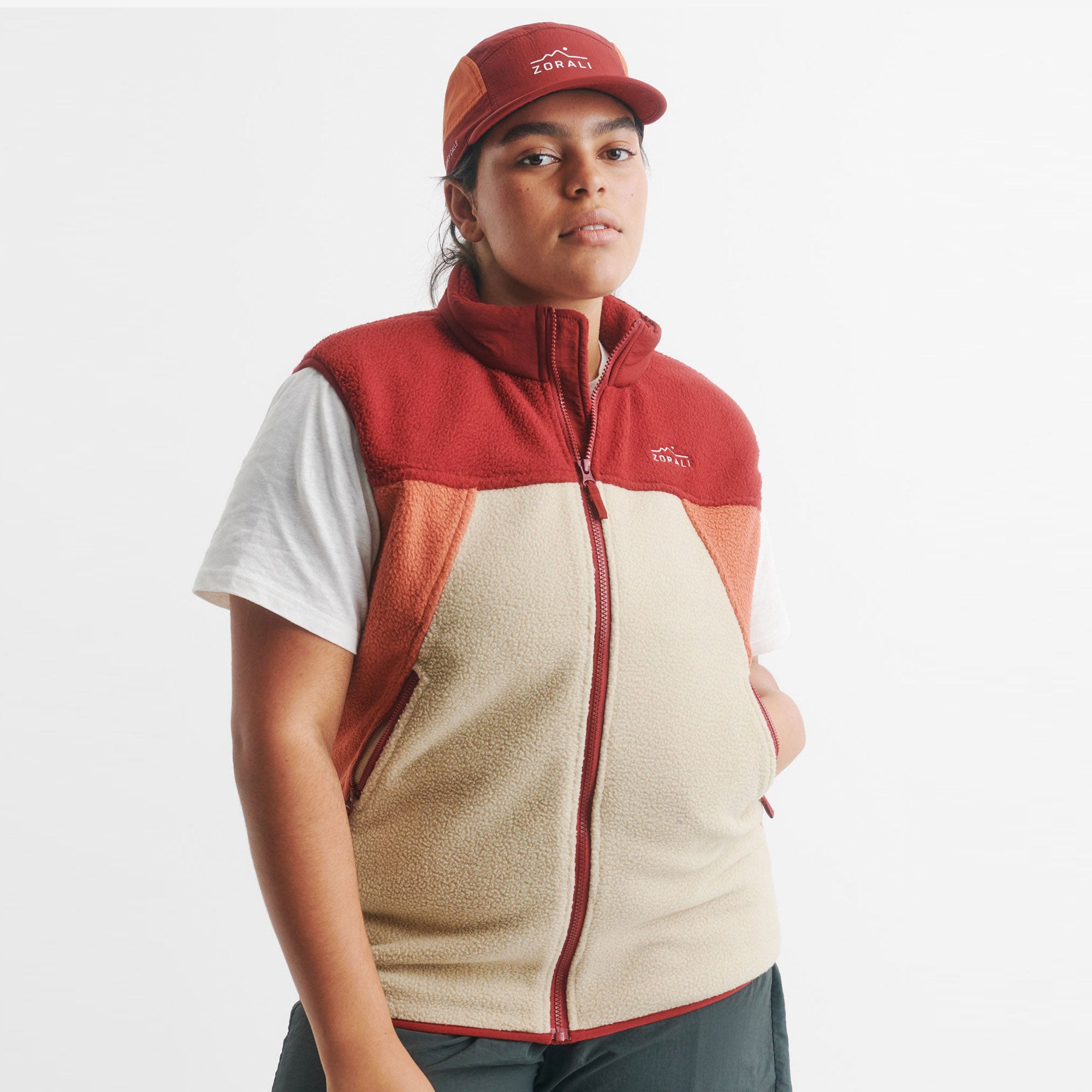 Womens Retro Panel Vest Hillier Salt
