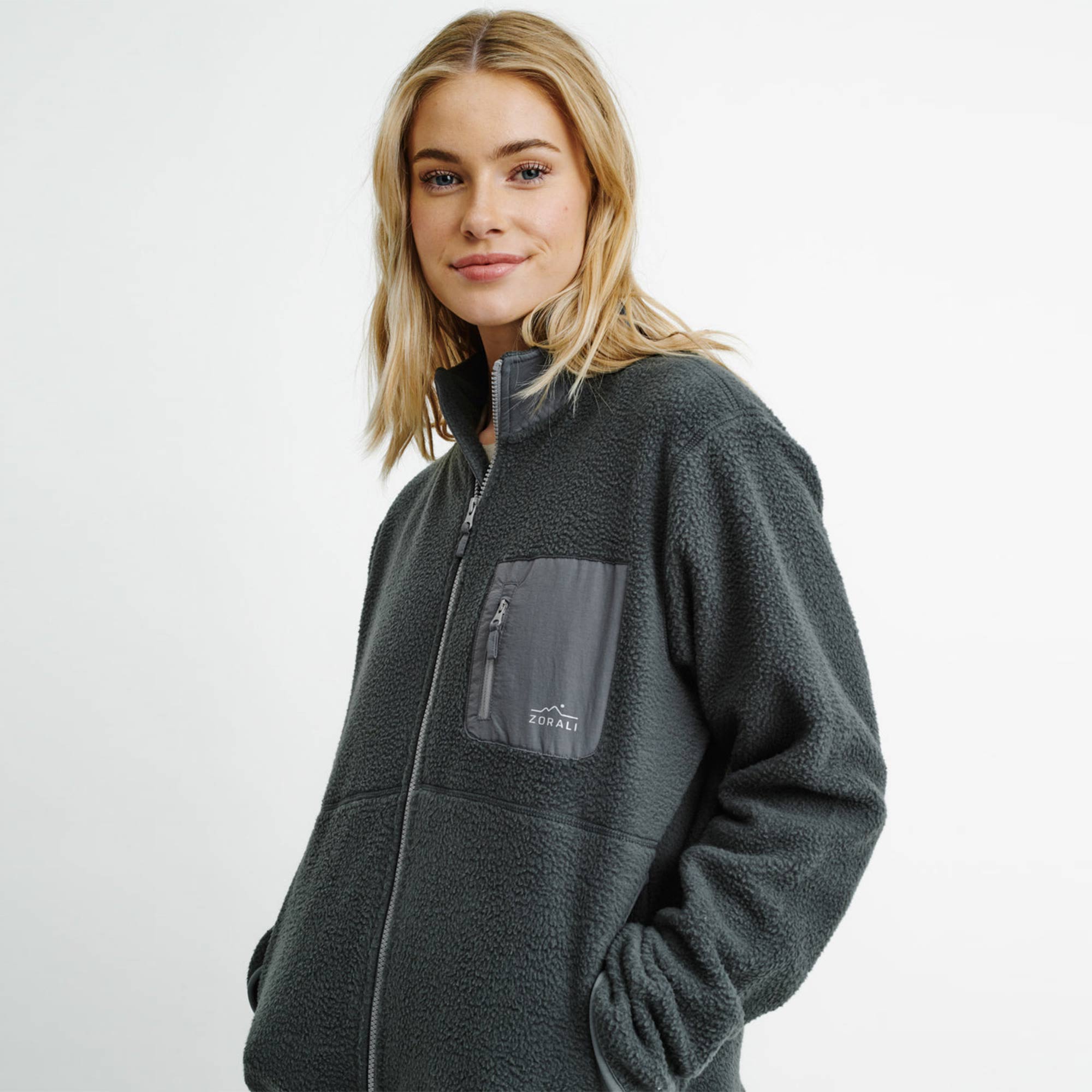 Womens Cosy Camp Fleece Stone Grey