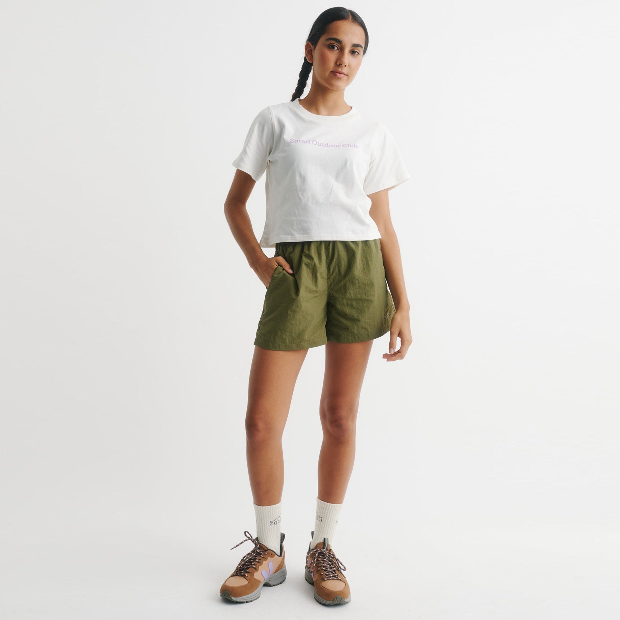 Women's Relaxed Recycled Shorts - Olive | Zorali