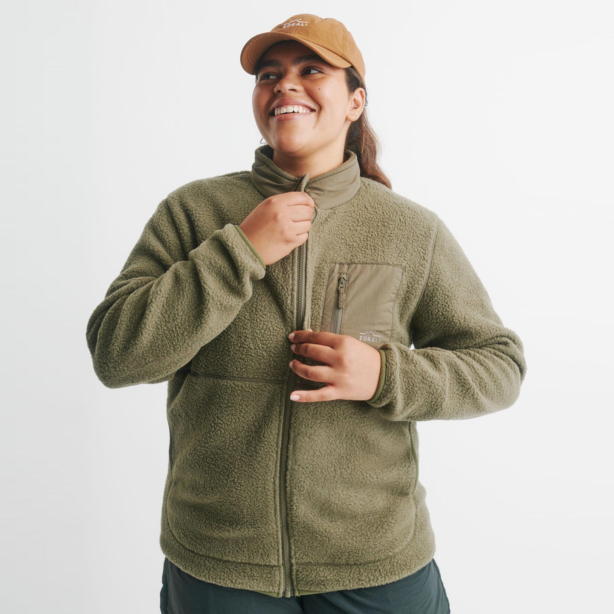Women s Recycled Cosy Camp Fleece Olive Zorali