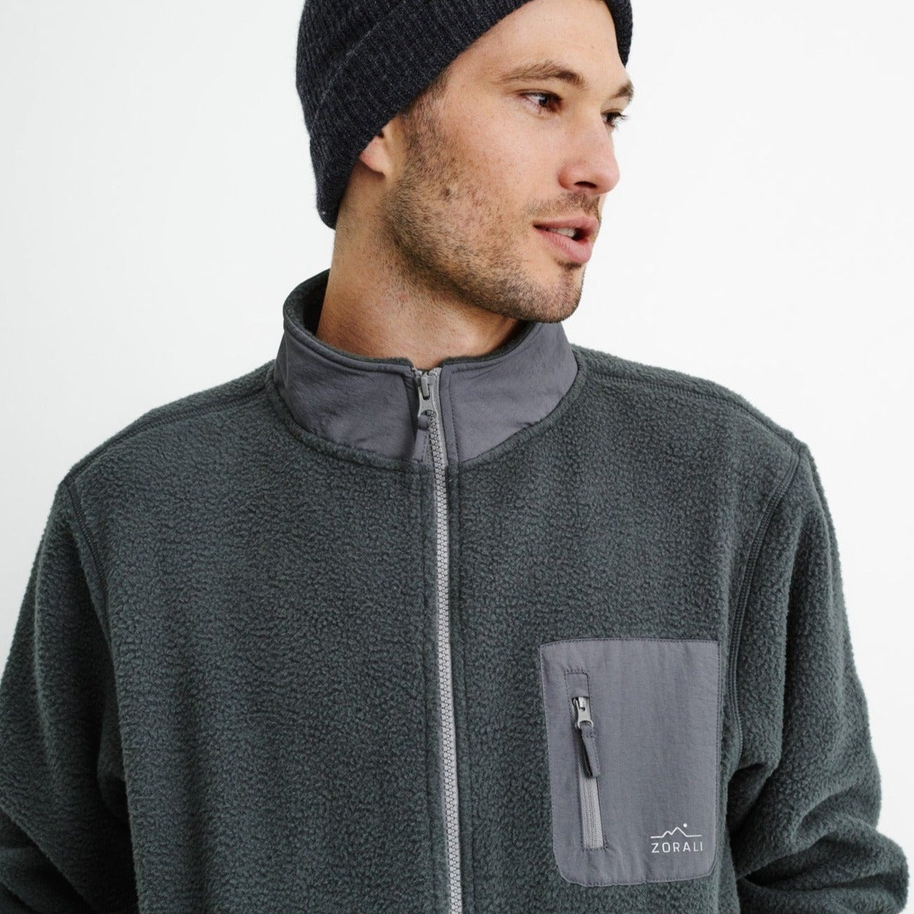 Mens Cosy Camp Fleece Stone Grey