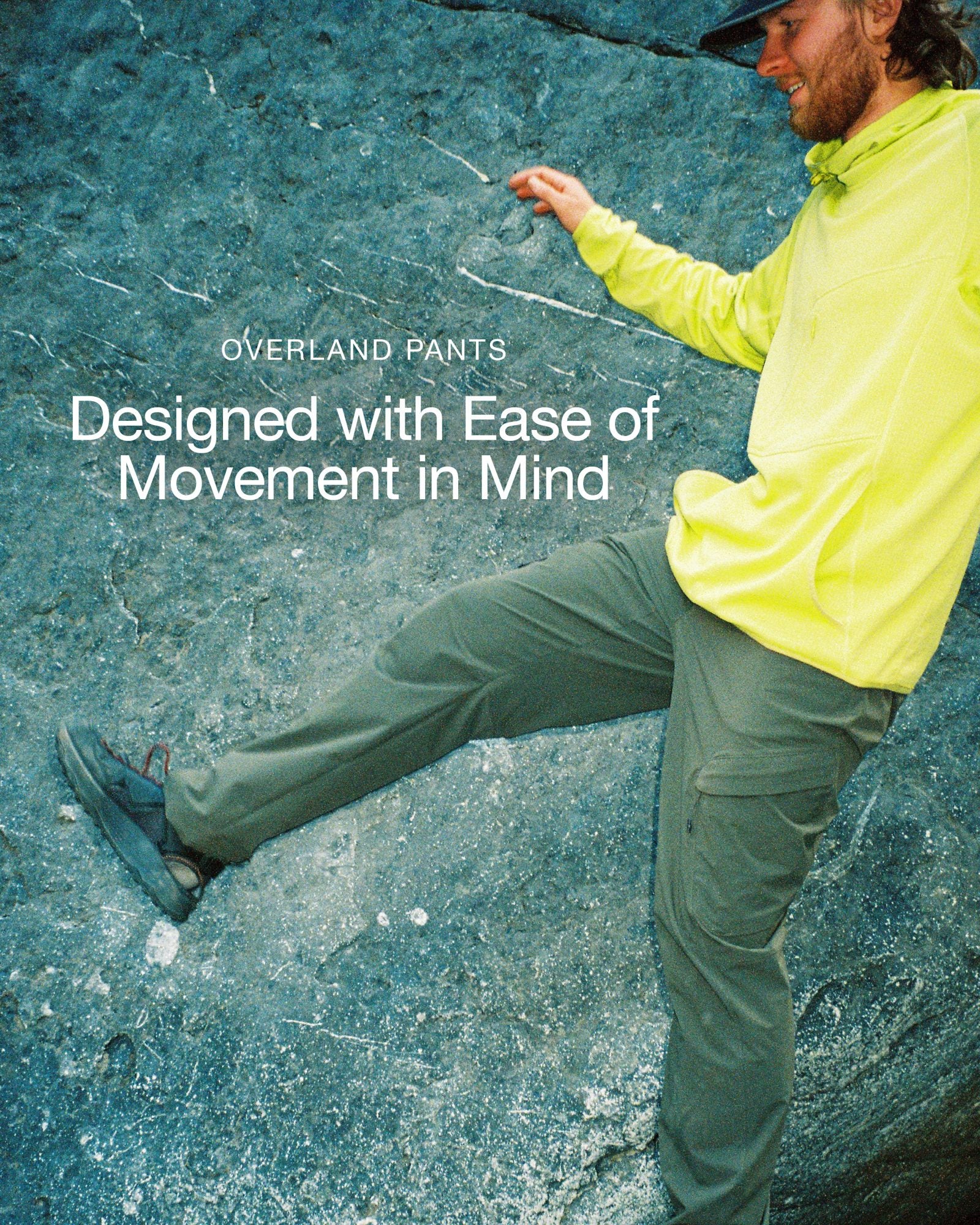 Overland Pant in Forest Night. Designed with ease of movement in mind